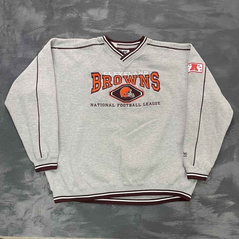 vintage Cleveland Browns sweatshirt mens 2xl Grey 1990s LEE sports NFL
